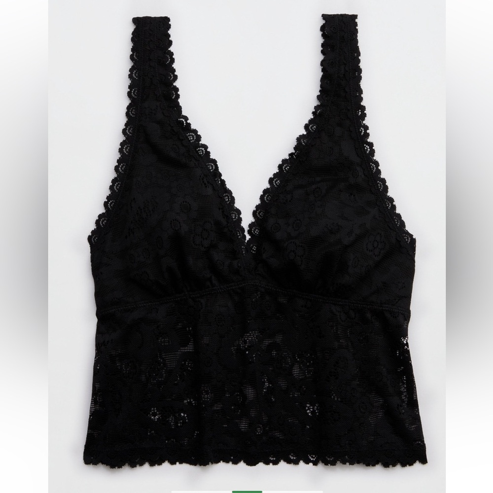 Aerie Show Off Paisley Lace Padded Plunge Tank Top